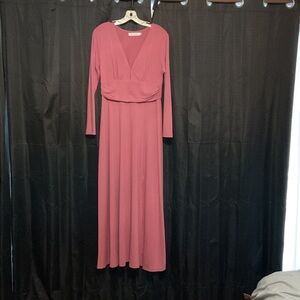 Chic Long Sleeve Pink Wedding Dress